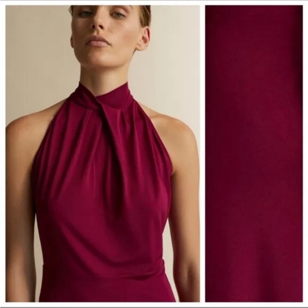 Massimo Dutti Women's Burgundy Dress
Size S